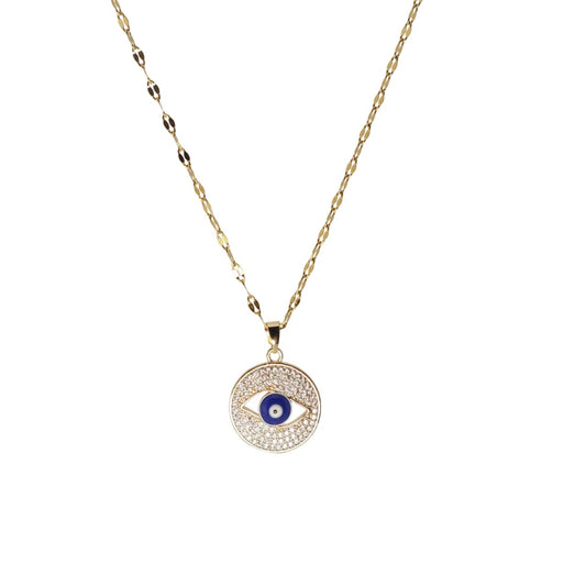 Sparkling Evil eye pendant set