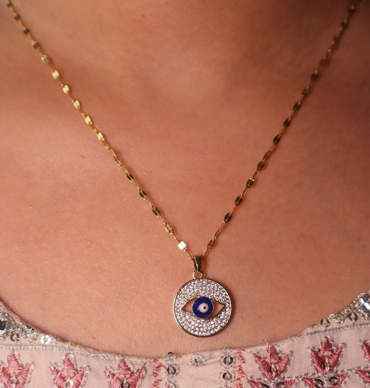 Sparkling Evil eye pendant set