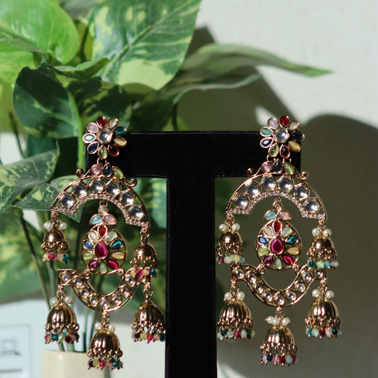 Dangling Kundan Earrings