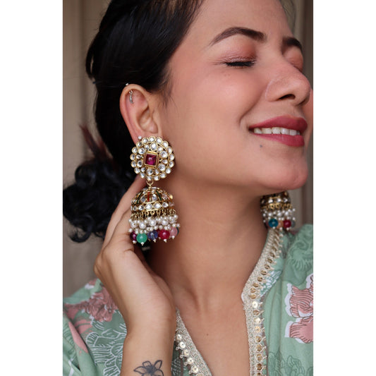 Jhumka Kundan Earrings