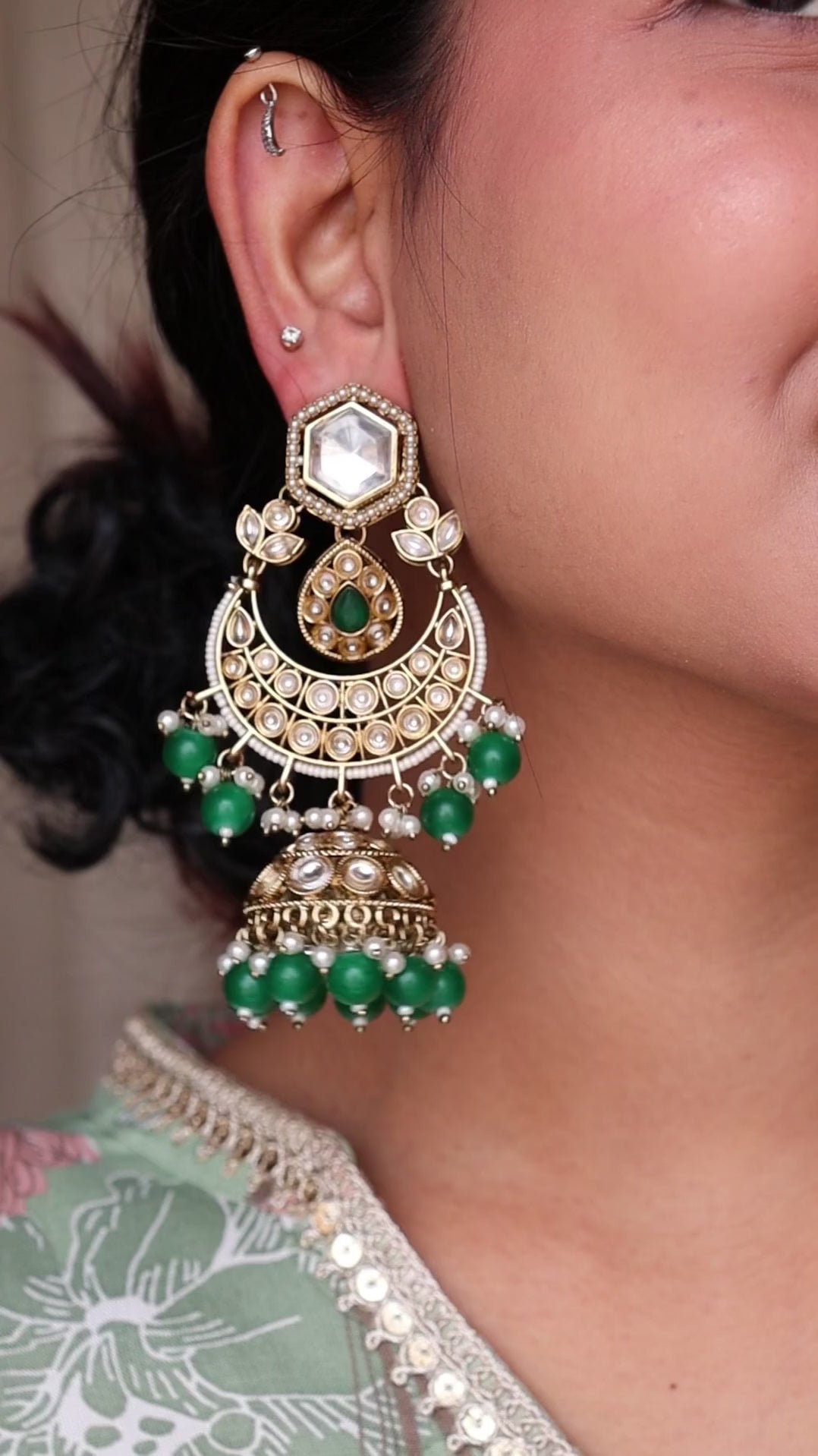 Chand Bali Kundan Earrings